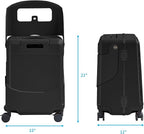 TABU 20" Ride on Luggage with Foldable Seat，Front-Opening Carry On Suitcase with Built-in USB & Type-C Port, TSA Lock and 360° Silent Spinner, for Kids & Adults, Black