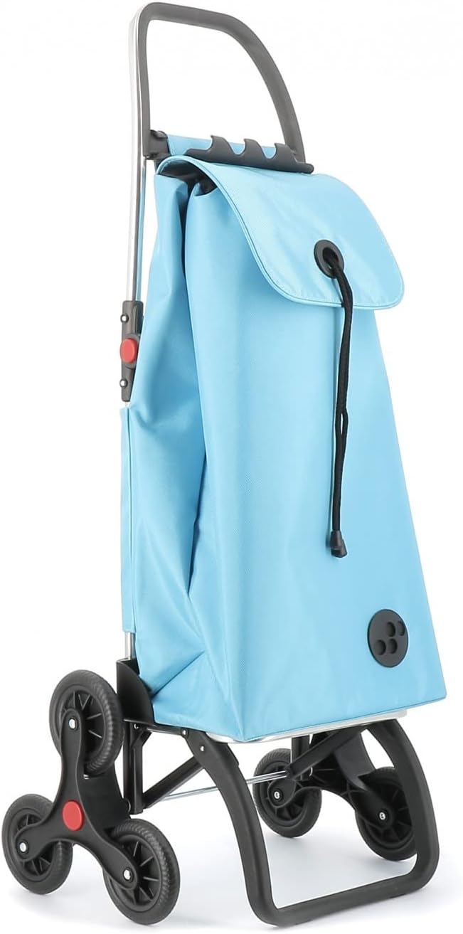 Rolser I-Max MF 6 Wheel Stair Climber Foldable Shopping Trolley - Light Blue