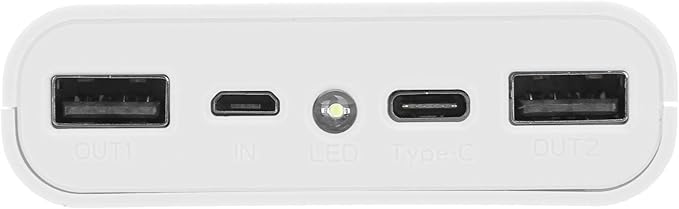 Power Bank Kit,Lightweight 8 x Battery Storage Box Power Bank Kit DIY Portable Power Bank Jacking Accessory(White)