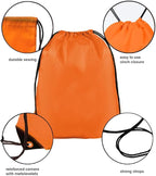 Drawstring Backpack Bulk 20 Pcs Draw String Backpack Bags DIY Gym Sports Traveling Yoga Cinch Bag Sackpack Drawstring (Orange)