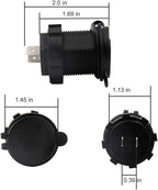 Dual USB Charger Socket Waterproof Power Outlet 12V/24V 2.1A & 2.1A for Car Boat Marine RV Mobile Blue LED