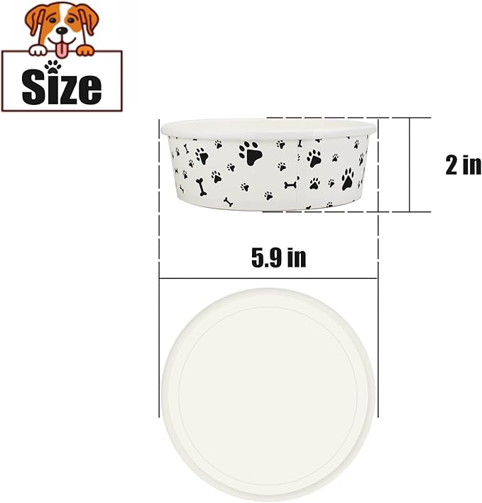 Disposable Dog Bowls - 30 Pcs 16 Ounces Paper Pet Bowls for Food and Water - Serving Tray Dishes for Small Medium Dogs Cats