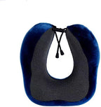 Memory Foam Travel Pillow, Neck Pillow with 360-Degree Head Support, Comfortable and Lightweight, Ideal for Sleeping on Airplane, Car, Train, Bus and Home Use, Comes with Storage Bag (Blue)