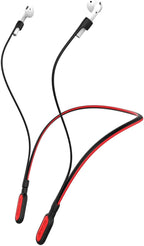 Compatible Airpods Strap, Silicone Anti-Lost Strap Wire Cable Connector Sports Neckband Compatible for Airpods Pro 3/2/1, Airpods 4, 3, 2, 1, Black with Red