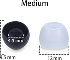 20 Pcs Medium Silicone Earbud Cap Tip Cover Replacement - 10 Black, 10 Clear Title