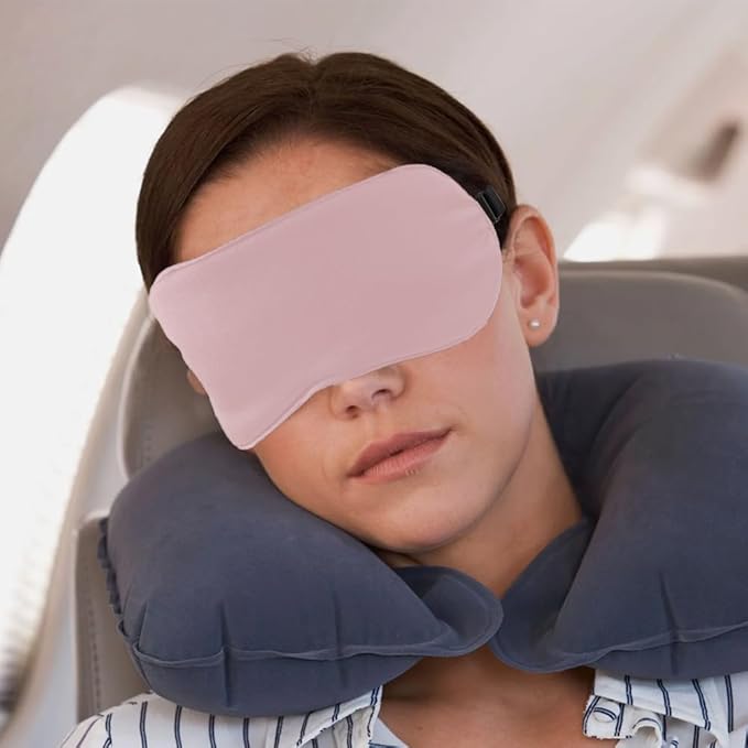 2 PCS Pink Satin Sleep Masks, Adjustable Silk Eye Mask for Sleeping, Blind Folds Soft Breathable Blindfold for Adults Couples Play Party Games Airplane Travel Essentials Eye Covers Patches Night Mask