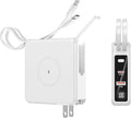 Wireless Charging Portable Charger with Built-in Cables & AC Wall Plug, 10000mAh Power Bank with LED light, PD 22.5W Fast Charging Travel Portable Charger for iPhone, Samsung, Android(No-Magnetic)