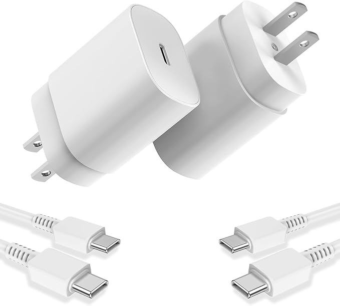 Type C Charger, 2 Pack 25W PD USB C Wall Charger Super Fast Charging Block & 6ft Android Phone Charger Cable for Samsung Galaxy S23 S22 S21 S20 Plus Ultra, Note 20 10 9 8/ S10 S9 S8 Pixel 6 5 4 Pro XL