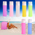 Tvoip 5Pcs 38ml /1.28oz Silicone Refillable Bottle Portable Mini Traveler Packing Bottle Press Bottle(Random Color)