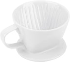 Segarty Pour Over Coffee Maker, Single Cup White Ceramic Coffee Dripper, Size No.2 Reusable Filter Cone Drip Holder Slow Brewer with 3 Holes Flat Bottom for Home, Office, Travel, Camping