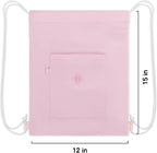 BAVELOE Drawstring Backpack Sports Gym Sackpack with Pockets Water Resistant Cinch String Bag for Women Men（Pink）