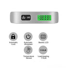 Luggage Weight Scale, 6pcs 110lb/50kg Portable Digital Scale LCD Display Electronic Hook Scale Luggage Hanging Suitcase Travel Baggage Weight Balance Tool,for Travel