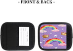 2 Pack Luggage Handle Wrap with Travel Tags - Non-Slip Protective Cover Soft Handle Grips Covers for Suitcase(Rainbow Cloud Star Crown)