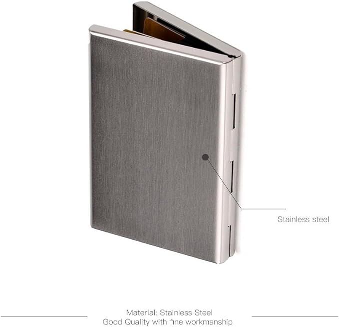 EASTNIGHTS RFID Credit Card Holder Stainless Steel Credit Card Wallet Business Card Holder for Women Men