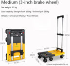Folding Portable Trolley Pink Medium Cargo Cart for Luggage Household & Warehouse Moving Lightweight Easy to Carry Ideal for Couriers & Daily Use