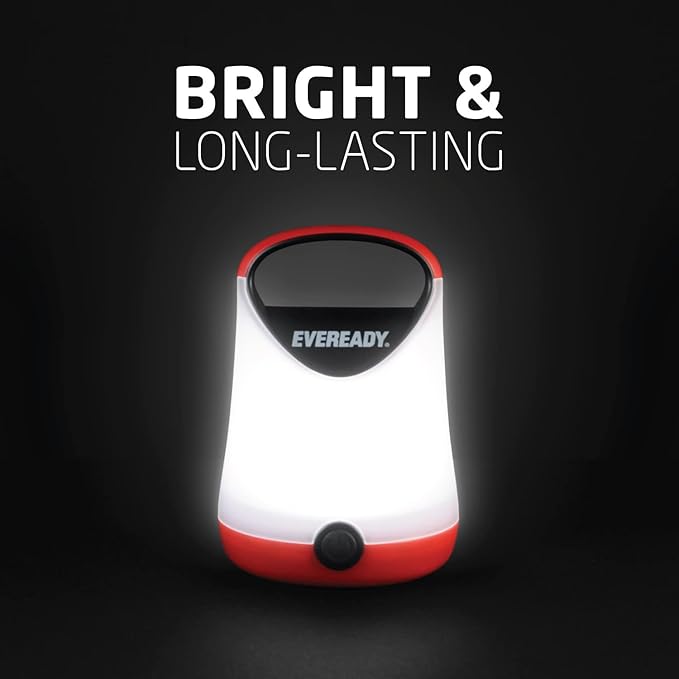 Eveready LED Camping Lantern X-250,Super Bright Tent Lights,Rugged Water Resistant LED Lanterns,100 Hour Run-time (Batteries Included),Red and Black,(Pack of 8)