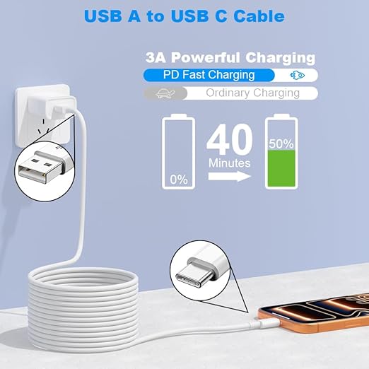 Car Carplay Cable for iPhone 17 Pro Max/Air/16/15 Pro Max/Plus/16e Cables,2Pack USB A to USB C for iPhone USB C Cord,USB C Cable for iPad Pro/iPad Air Android Charger Cord Type-C Charging Cable 10FT