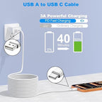 Car Carplay Cable for iPhone 17 Pro Max/Air/16/15 Pro Max/Plus/16e Cables,2Pack USB A to USB C for iPhone USB C Cord,USB C Cable for iPad Pro/iPad Air Android Charger Cord Type-C Charging Cable 10FT