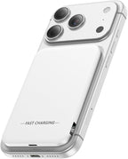 Aobbow Magnetic Portable Charger, 5000mAh Ultra Slim Power Bank, 15W Fast Charging for Magsafe Battery Pack, Travel Essential Wireless Charger Compatible with iPhone 17/16/15 Series - White