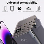 JOKO 70000mAh Power Bank High Capacity 20W PD 3.0 Fast Charging 22.5W Max Large Power Bank,7 Outputs 2 Inputs,LED Display,USB-C Battery Packs for iPhone, Samsung, Outdoors，Camping