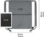 WANDF Drawstring Backpack Sports Gym Bag with Shoulder Pads Water Resistant String Bag Cinch Bag for Women Men (Grey)