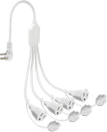 4 Way Outlet Splitter - White 1-Pack 90-Degree Angled Flat Plug 1 to 4 Extension Cable Power Strip, 16/3 Gauge 1.5FT, 3 Prong Y Style Multi Outlet Splitter, Perfect for Wall Wart Adapters