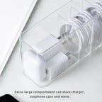 Charger Cable Cord Storage Organizer Box - 2 Pack With Lid - Easy Storage Without Cable Ties