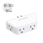 TROND Outlet Extender Surge Protector - Multi Plug Wall Outlet with 4 Grounded Sockets, 3 Way Angled Plug Adapter, 900J, Electrical Wall Splitter for Bathroom Kitchen Office, White