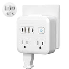 Multi Plug Outlet Extender with 2 USB-A + 2 USB-C & Phone Holder, HITRENDS 1875W/16A 4-Outlet Extender, Non Surge Protector Travel Cruise Ship Essentials, Electrical Wall Splitter for Home Office