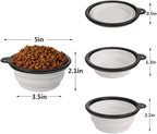 Dog Bowl Pet Collapsible Bowls,2 Pack Portable and Foldable Pet Travel Bowls Collapsable Dog Water Feeding Bowls Dish for Dogs Cats and Small Animals, (Small, Black+White)