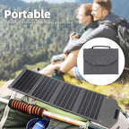 Foldable Solar Panel Charger, 80W Outdoor Camping Hiking Water Proof Monocrystalline Silicon, 2 USB Outputs for Phone Camping, Hiking, Backpacking