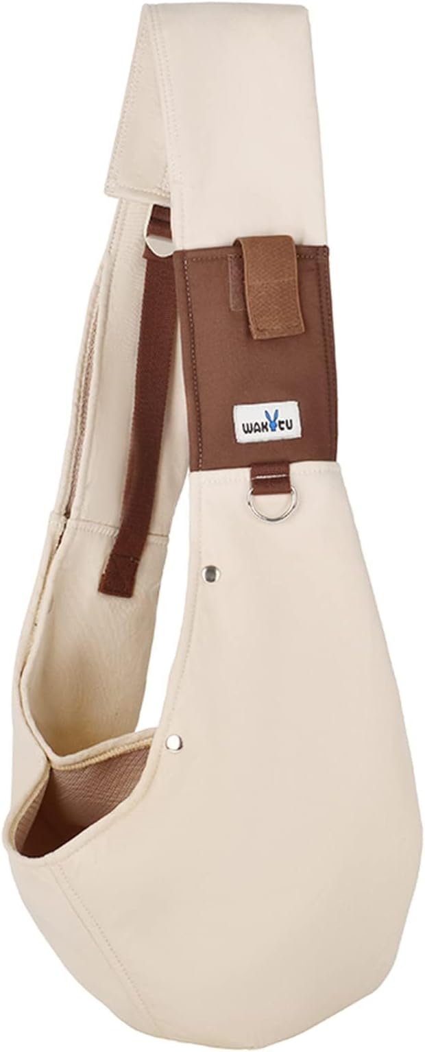 Wakytu Dog Sling Carrier for Small Dogs - Front Dog Carrier with Adjustable Strap - Hands Free Pet Papoose Bag for Chest - Suitable for Puppy, Small Dogs, and Cats for Outdoor Travel,15 lbs