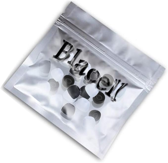 20 Pcs Medium Silicone Earbud Cap Tip Cover Replacement - 10 Black, 10 Clear Title