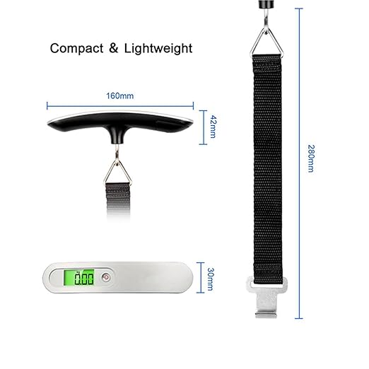 Luggage Weight Scale, Digital Luggage Weight Scale 50Kg High Precision Portable Electronic Weighing Scale Handheld Suitcase Hanging Scale,for Travel