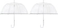G4Free 52 inch Clear Bubble Umbrella, Large Canopy Transparent Dome Coverage Stick Umbrella, J Hook Handle European Style for Weddings,Prom,Graduation and Outdoor Events