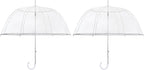 G4Free 52 inch Clear Bubble Umbrella, Large Canopy Transparent Dome Coverage Stick Umbrella, J Hook Handle European Style for Weddings,Prom,Graduation and Outdoor Events