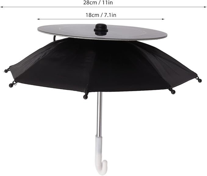 Topyond Phone Umbrella, 10W Solar Charger Sun Shade for Cell Phones, Suction Cup Stand, Outdoor Anti-Glare Protection, for Beach Travel and Outdoor Enthusiasts