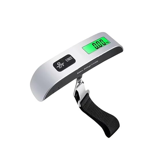 Digital Luggage Scale, 110lb/50kg Capacity, Portable Electronic Hanging Scale with LCD Display for Travel