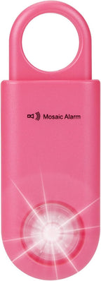 130dB Personal Safety Alarm Ultra Bright Strobe Light Loud Sound Keychain Siren with Carabiner for Women, School Children, Night Runners. Hiking Alarm Bear Deterrent. SOS Emergency Alerts. Hot Pink
