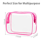 PACKISM TSA Approved Toiletry Bag 3 Medium - Quart Size Clear Makeup Bag for Carry On, Airport Security Compliant Clear Travel bag for Toiletries with Reinforced Seams, Bright Rose Red