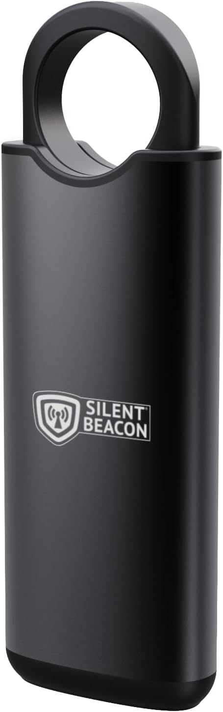 Personal Safety Alarm by Silent Beacon – 135dB Siren, Flashing Light, Pull & Vibration Activation, USB-C Rechargeable Keychain, Panic Button for Women, Seniors, Students, Lone Workers, and Travelers