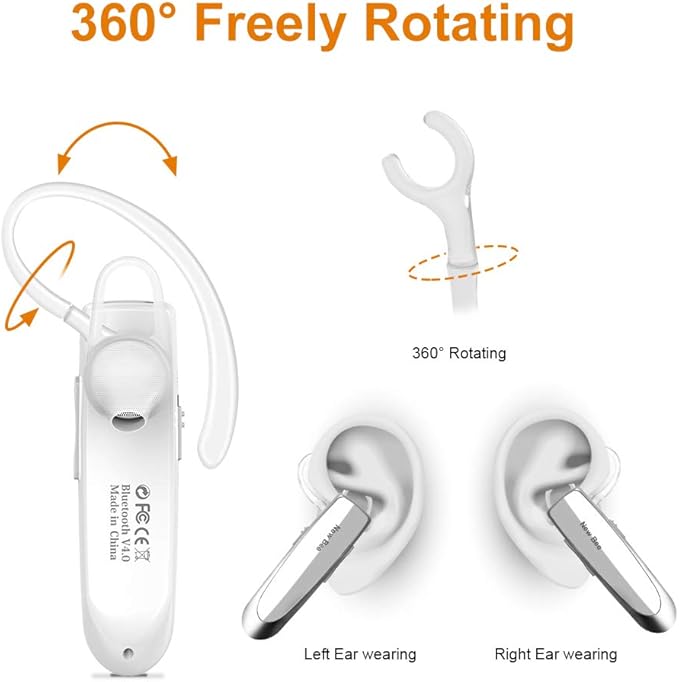 6 Pack Replacement Ear Hook Universal Small Clamp Loop Clip for Other Bluetooth Headset (Clear)