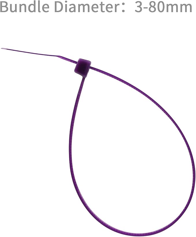 XINGO Nylon Cable Zip Ties Self Locking Plastic Wire Ties with 40 Lbs Tensile Strength for Indoor and Outdoor 12 Inch 500 Pack Purple