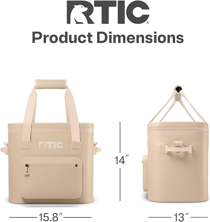 RTIC Ultra-Tough Soft Cooler Pro, Insulated, Waterproof, Leak Proof, Portable Floating Bag for Beverage, Drink, Lunch, Outdoor, Beach, Car, Camping, Picnic, Fishing, Boat