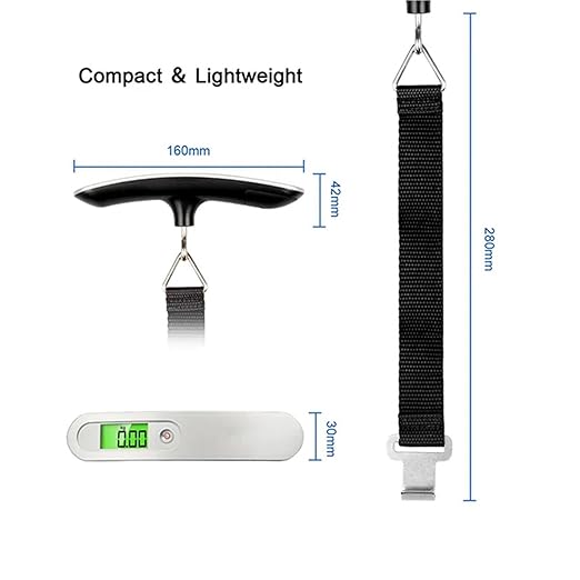 Luggage Weight Scale, Digital Luggage Weight Scale Mini Scale 50Kg High Precision Portable Electronic Weighing Scale Handheld Suitcase Hanging,for Travel