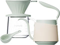Pour Over Coffee Maker Set, Pour Over Kettle, Coffee Dripper, Glass Coffee Server with Scale, Stainless Steel Filter (Green)