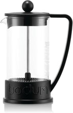 Bodum 12oz Brazil French Press Coffee Maker, High-Heat Borosilicate Glass, Black - Made in Portugal (Pack of 4)