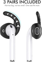 AhaStyle 3 Pairs AirPods Ear Hooks Cover Silicone Accessories Compatible with Apple AirPods and EarPods Headphones(Black)