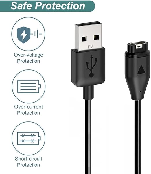 E ECSEM Charging Cable Compatible for Garmin Lily 2 Active Smartwatch, 3.3FT Replacement USB Data Sync Charging Charger Cord for Lily 2 Active Smart Watch (not for Liy/Lily 2)