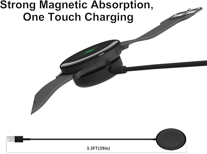 for Samsung Watch Charger Galaxy Charger Fast Charging Compatible with Galaxy Watch 8/8 Classic/7/6/6 Classic/5/5 Pro/4/4 Classic/3/Active Ultra/Active 2 Adapter Magnetic Wireless Charging Cable 3.3FT